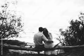 romantic black and white photo on