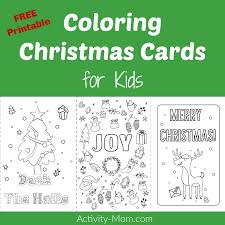 printable coloring christmas cards for