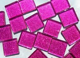 Dark Pink Glitter Tiles 20mm Mosaic