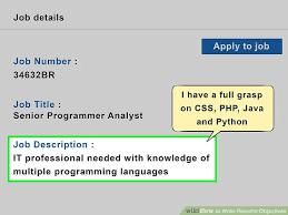 How To Write Resume Objectives With Examples Wikihow