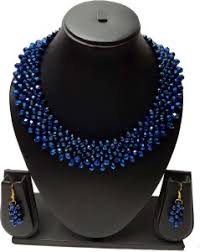 pragati alloy blue jewellery set