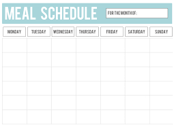 Meal Plan Calendar Photography Calendar