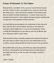 prayer of renewal to the father