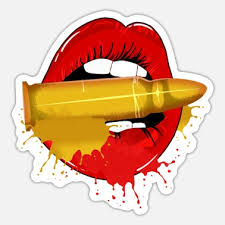 biting the bullet red lipstick lips