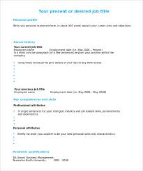 Fill In Resume Template Free 2422167954201 Blank Basic