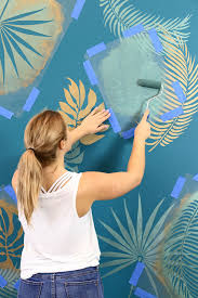 How To Stencil A Tropical Wall Mural