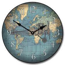 around the world airplane wall clock