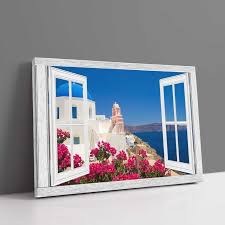 Santorini Greece Window Frame Style