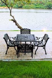 Cast Aluminum Garden Chair Table Set 4