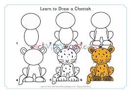 How to draw a cheetah step by step easy animals 2 draw from easyanimals2draw.com it's a full body drawing of a standing cheetah, so you can draw a forest. Learn To Draw A Cheetah