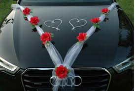 wedding car decoration kit set red