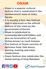 The biggest festival of kerala, onam is also the best time to plan one's travel and tour in kerala. 10 Lines On Onam For Students And Children In English A Plus Topper
