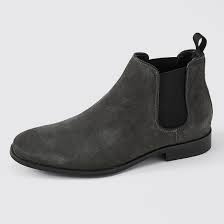 Expertly crafted from smooth black leather, they feature an almond toe, stacked wooden heel, and elasticated. Kingston Suede Chelsea Boots Charcoal Target Australia