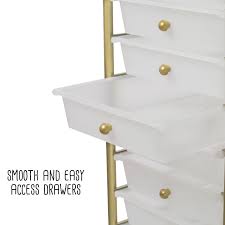 honey can do 10 drawer gold rolling storage cart