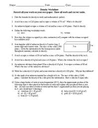 Density calculations worksheet grade 8. Density Practice Problems Worksheets Teaching Resources Tpt
