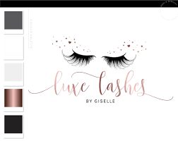 luxe lashes logo design macarons and