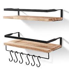 2x Wooden Floating Shelves Shelf Kit