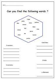 French crosswords on various topics and of various sizes: French Language Worksheet Printable French Words Teaching Resources Printable Kids Learning Printables Worksheets Learning Print French Worksheets Learn French Vocabulary Worksheets
