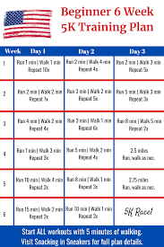 6 week 5k training plan beginner