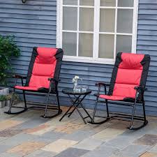 Outsunny 3pc Outdoor Folding Rocking