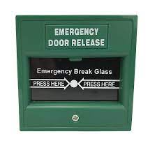 Break Glass Emergency Door Release Green
