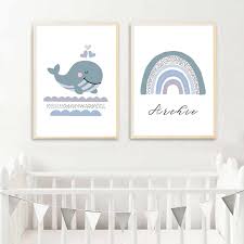 Did in her bebe world traveler nursery. Custom Name Blue Whale Rainbow Nursery Decor Canvas Painting Wall Art Posters Pop Pictures For Kids Baby Room Decorations Canvas Painting Dream Bigpop Art Aliexpress