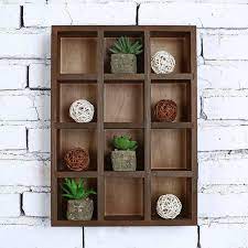 Shadow Box Brown Wood Display Shelf