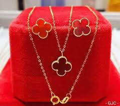 vca mirror copy saudi gold 18k necklace
