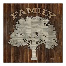 Metal Family Tree Unframed Nature Wood