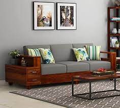 solid wood 3 seater sofa for living