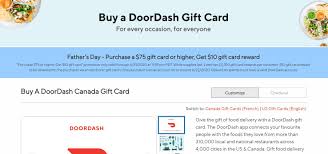 Buy cash back gift cards from your favorite stores & personalize them today! Doordash Doordash Father S Day Deal Buy 75 Gift Card And Get 10 Gift Card Free Ymmv Redflagdeals Com Forums