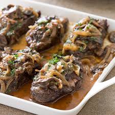 Top with the sliced onions. Baked Steak With Onions And Mushrooms Cook S Country