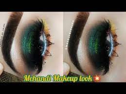 mehndi makeup look makeup with green