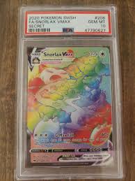 The above value chart gives a good indication of which cards are likely to be the rarest. Psa 10 Gem Mint Snorlax Vmax Secret Rainbow Rare Holo 2