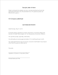 Sample Professional Letter Of Intent Templates At