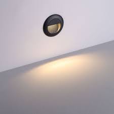 Black Recessed Outdoor Wall Light