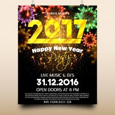 New Year Party Poster Design Vector Free Download
