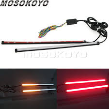 Car Motorcycle Drl Led Sequential Light Strip Flowing Switchback Brake Lights Red Amber Flasher 30cm Knight Rider Turn Signal Aliexpress