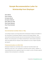 recommendation letter for scholarship