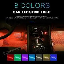 Weisiji Car Led Strip Light 72leds Dc 12v 4pcs Led Underdash Lighting Kits Car Interior Music