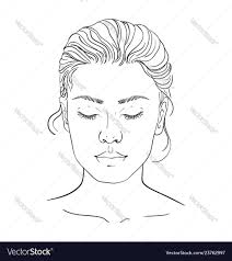 face chart makeup artist blank template vector image