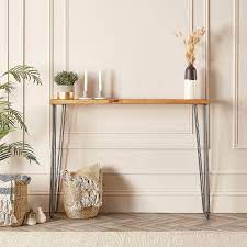 Rustic Console Table With Hairpin Legs