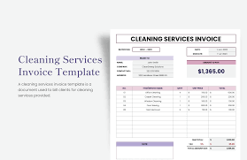 cleaning services invoice in excel