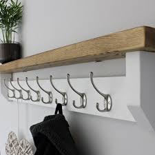 White Coat Rack Shelf With Silver