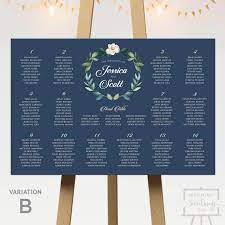 wreath seating chart with head table