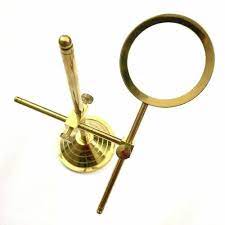 Brass Magnifying Glass Stand Adjustable
