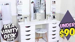 Bedroom chic makeup vanity table with lights interior. Ikea Alex Desk Dupe Diy Under 90 Youtube
