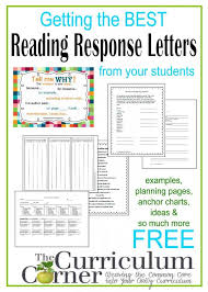 Reading Response Letters The Curriculum Corner 4 5 6