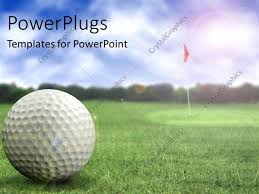 Powerpoint Template A Golf Ball In A Golf Course Ready To