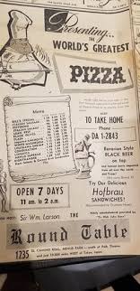 the first round table pizza ad in 1960